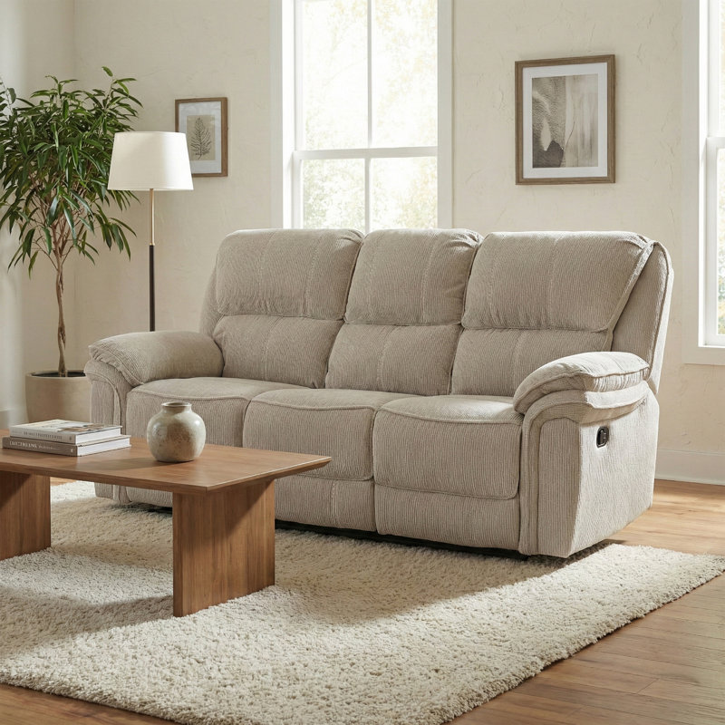 Coonrod 3 Seater Reclining Sofa, Grey