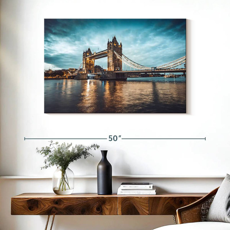 Ravi London Bridge au crépuscule, H 26 po x l 39 po