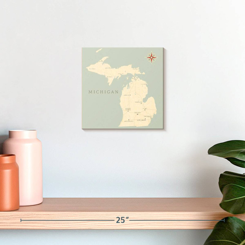 Carte du territoire de Aliaz, Michigan, H 10 po x l 10 po