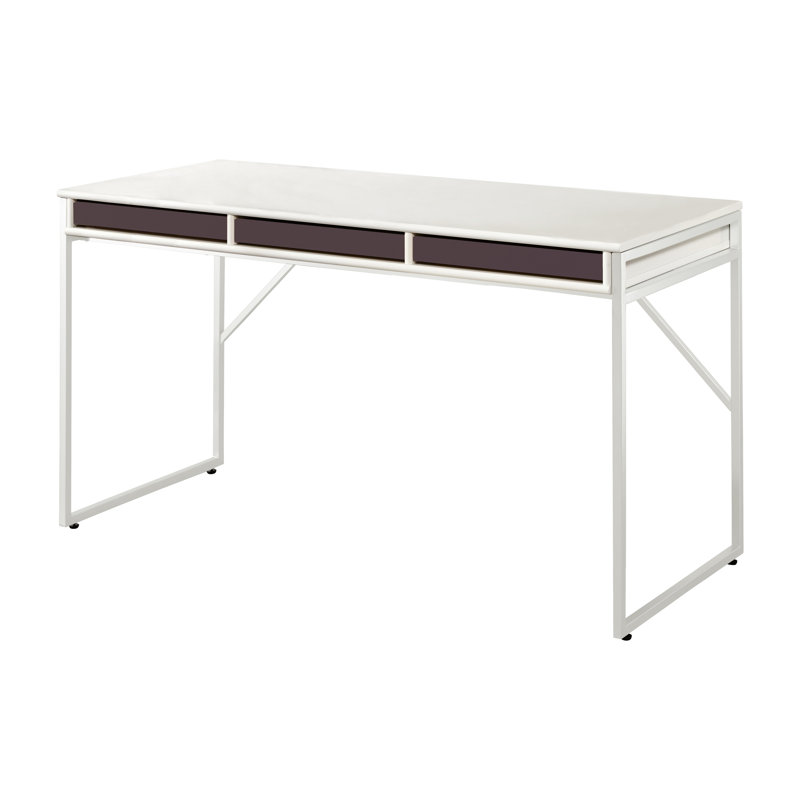 Steel Standing Desk, White/Bordeaux