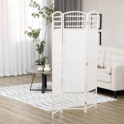 Paravent, écran d'intimité pliable, cloison de séparation tissée en corde de papier portable, séparateur de pièce léger à charnière flexible pour décor de chambre à coucher