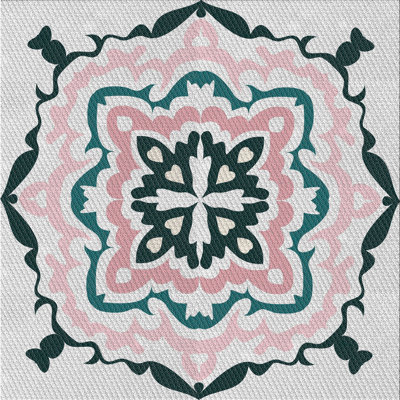 Tapis vert damassé