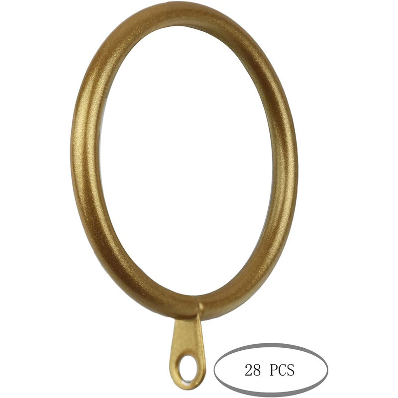 MERIVILLE 28 Pcs Metal Curtain Rings With Eyelets, Gold, 2"