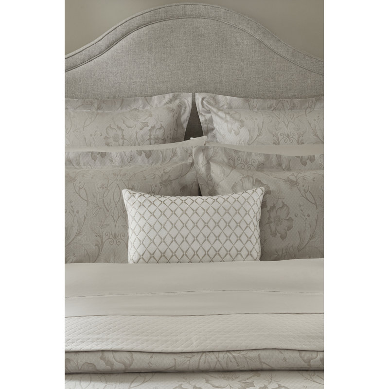 Amaro Linen Lumbar Pillow Cover & Insert, White/Taupe