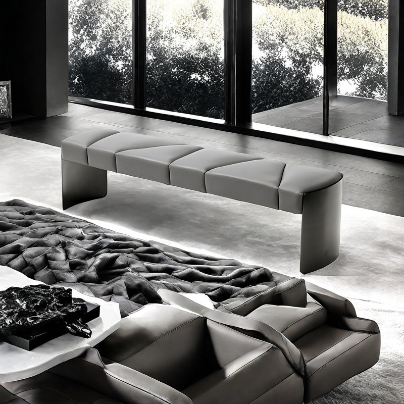 Banc rembourré Minimalist Light Luxury, H 16,53 po x l 78,74 po x P 15,74 po