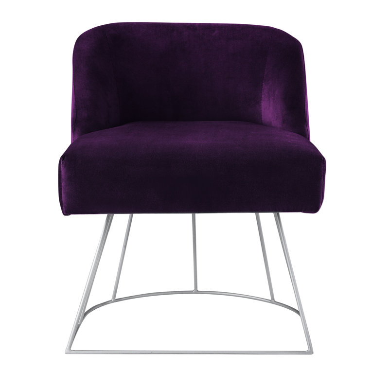 Tabouret de coiffeuse en velours Zena, Mauve
