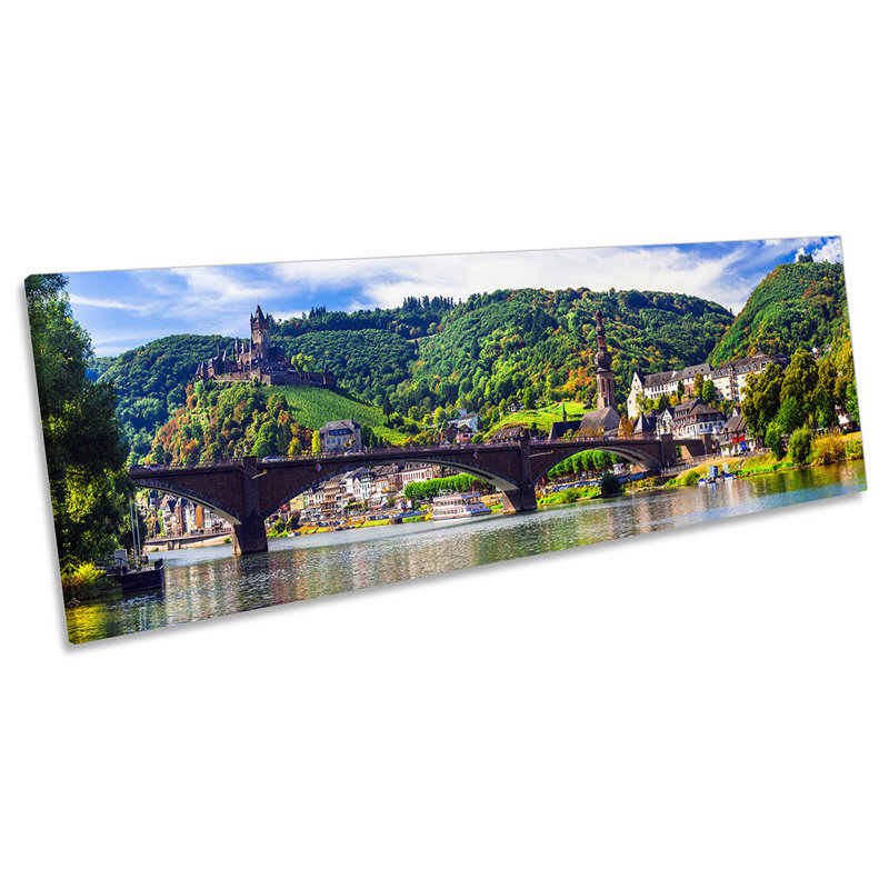 Cochem Town Rhine River Germany Panoramic - Wrapped Canvas Panoramic Print, 30.48cm H x 91.44cm W
