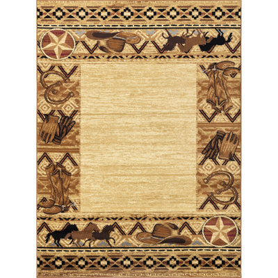 Beige Floor Cover - 5 Ft. 3 In. X 7 Polypropylene, Stain , For Interior Use Rug Daily Life