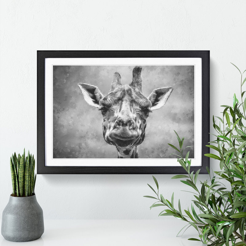 Wonderful Giraffe - Framed Print, Black Framed, 40cm H x 60cm W x 2cm D
