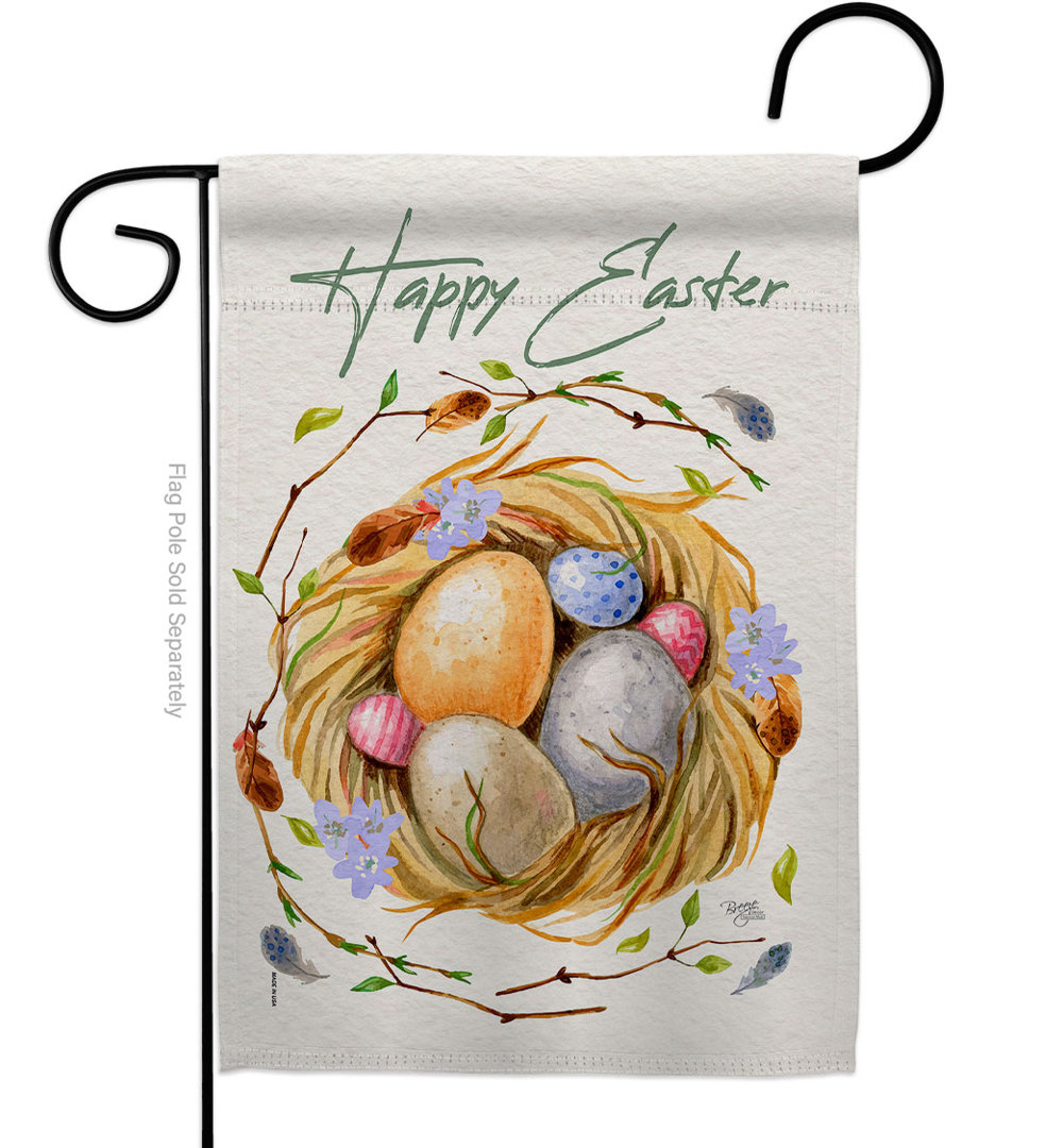 Double Sided 18.5'' H x 13'' W Polyester Easter Garden Flag Breeze Decor