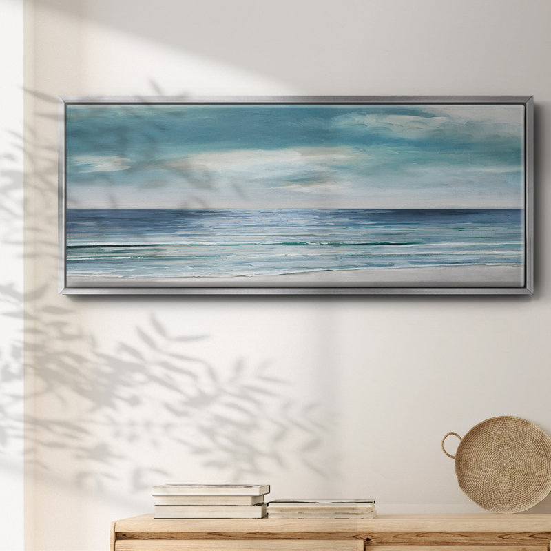 Blue Silver Shore- Framed Canvas