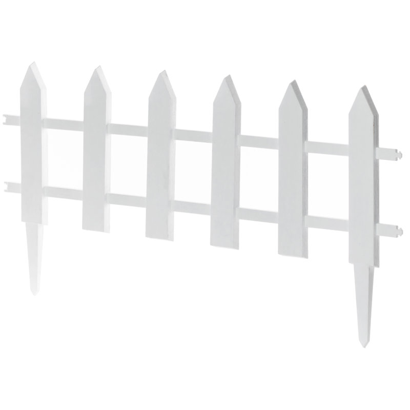 White Vinyl Garden Picket Fence Panel, 12 x 21.75 Inches