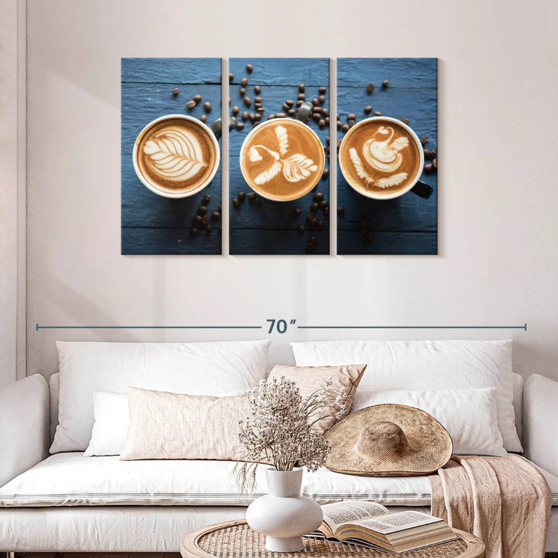 Yarlin Latte And Coffee Beans, 28" H x 45" W