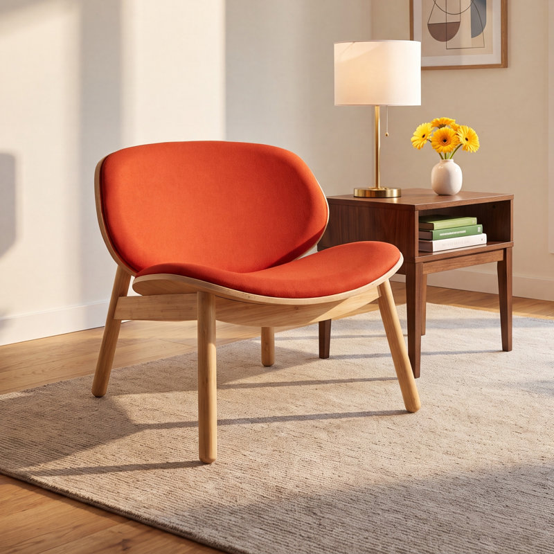 Wilfred Upholstered Accent Chair, Orange