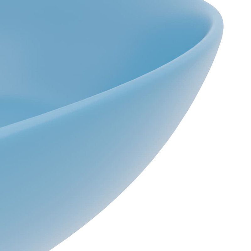Belfry Bathroom Lonie 280mm Ceramic Circular Countertop Basin Bathroom Sink, Light Blue