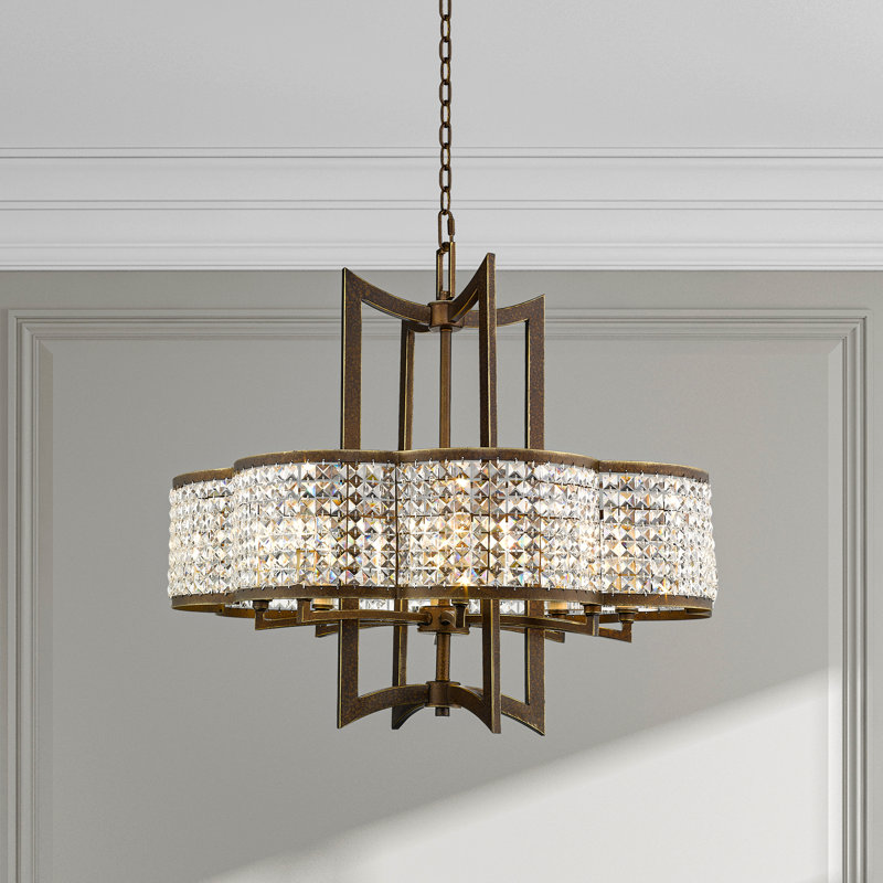 Belisle 8 - Light Dimmable Geometric Chandelier, Palacial Bronze
