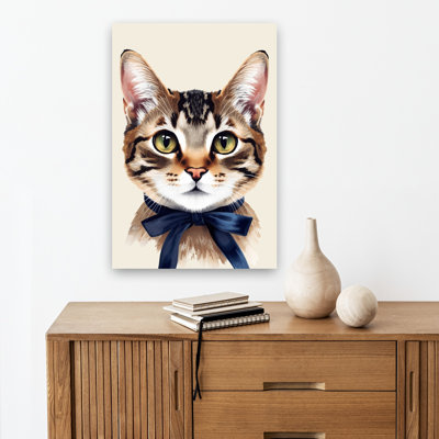 Charming Tabby Cat Portrait Contemporary Cat Wall Art Print