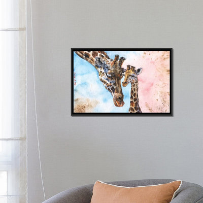 Giraffe Family I by George Dyachenko - Unframed Graphic Art on Canvas
