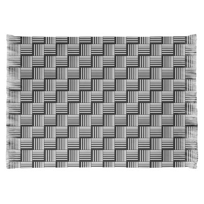 Tapis basketweave rayures black area
