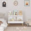 Bibliothèque pour enfants et organisateur de jouets, bibliothèque ouverte en bois à 5 casiers, rangement pour bébé à 2 niveaux avec pieds