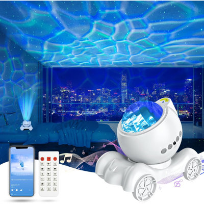 Projecteur de veilleuse galaxie, enceinte Bluetooth étoiles, blanc fixe | 33 effets lumineux dynamiques, 8 bruits blancs apaisants, minuterie à distance, angle de projection réglable à 360°, cadeau idéal, décoration intérieure