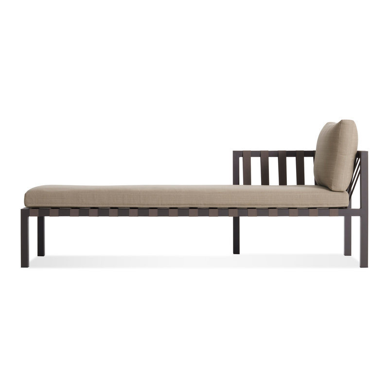 Jibe Left Arm Chaise, Sunbrella Taupe, Carbon