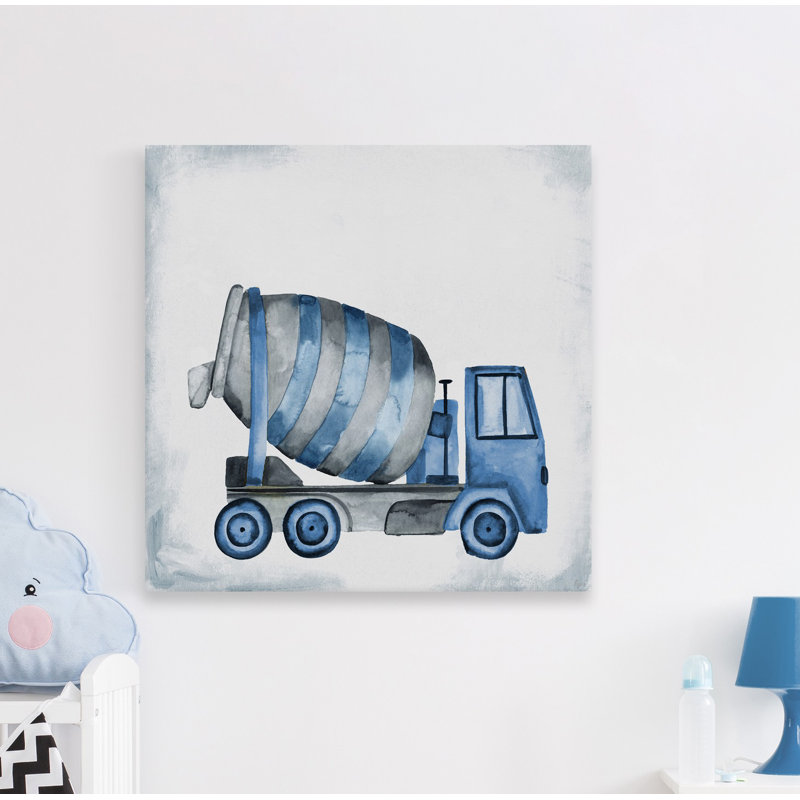 «Blue Mixer Truck», art sur toile, H 18 po x l 18 po x 1,5 po