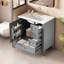 Meuble-lavabo moderne de 30 po avec lavabo en céramique, 3 tiroirs, meuble de rangement moderne avec cadre en bois massif-110369552