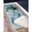 Tapis abstrait bleu Higley-24430910