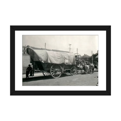 Reproduction de photo sur toile tendue, "des années 1920 ox drawed conestoga recouverte de wagon à la rue"