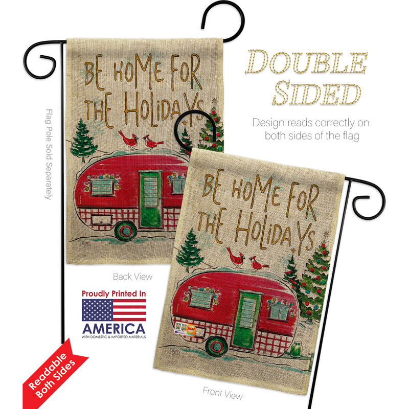 Drapeau de jardin en polyester 1 face 6,5 po x 1 pi 1 po Home for Holiday