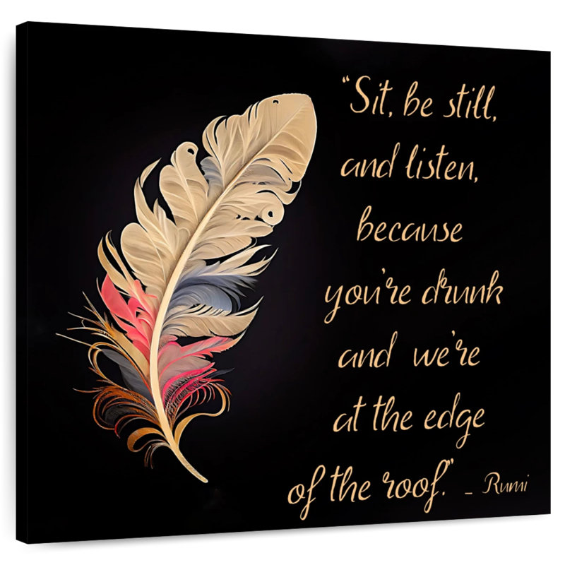Citation de plumes Tergel Be Still, H 24 po x l 24 po