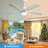 52 Inch Indoor Ceiling Fan With Dimmable Led Light 5 Solid Wood Blades Remote Control Reversible Dc Motor With Smart App Control-1853203697