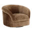 Sheth - Chaise d'appoint moderne en tissu brun