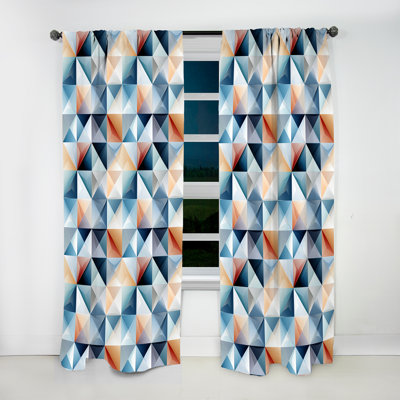 Ethereal Geometry - Abstract Curtain - Velvet Room Darkening - 1 Panel