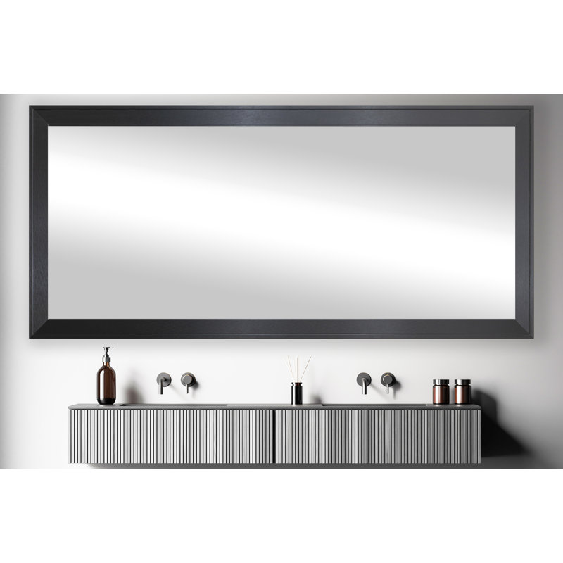 Miroir de salle de bain / cadre en bois Abdelmalek, 38,5 po x 55 po