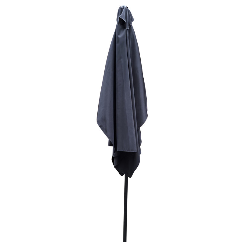 Parasol rectangulaire extérieur 9 pi x 6 pi, imperméable avec manivelle et inclinaison pour la piscine de jardin, Anthracite