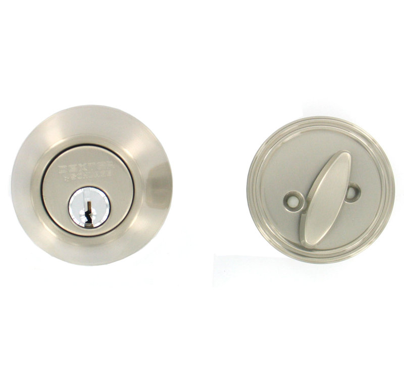 Ensemble de boutons d'entrée à cylindre simple, Nickel satiné, Oui
