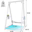 Support de chaise triangulaire à structure triangulaire avec support de rangement en rotin double face, capacité de charge de 400 lb avec 3 trous de suspension et outils d'installation complets - blanc-128517818