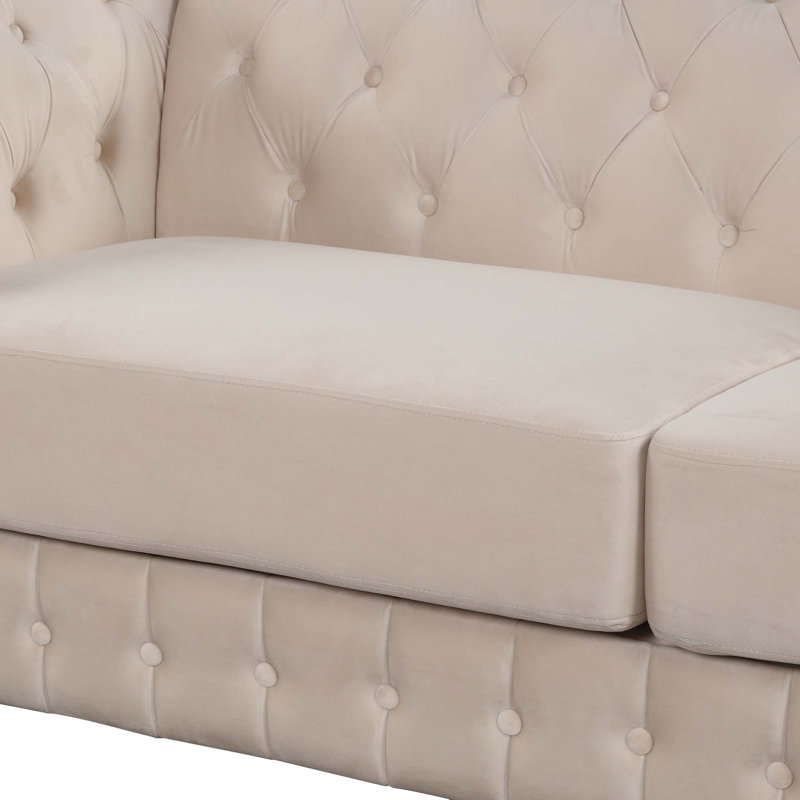 Canapé 82,4 po Mid Century Modern, Beige