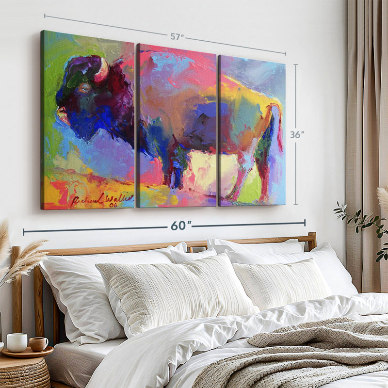 Animal «Buffalo Canvas Print» sur, H 36 po x l 57 po x P 1,25 po