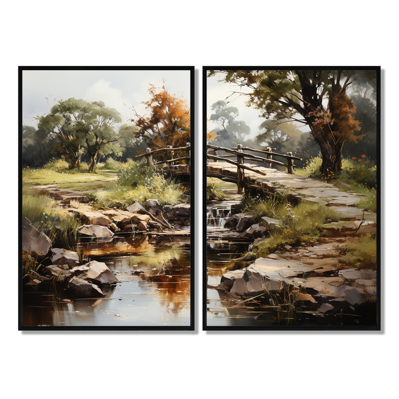Gilbertson - art mural traditionnel beige, 36" H x 48" W, Impression encadrée flottante, Black