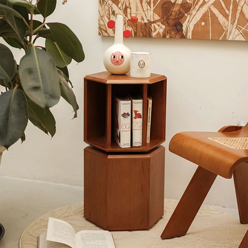 Walnut Modern Solid wood rotating bookshelf