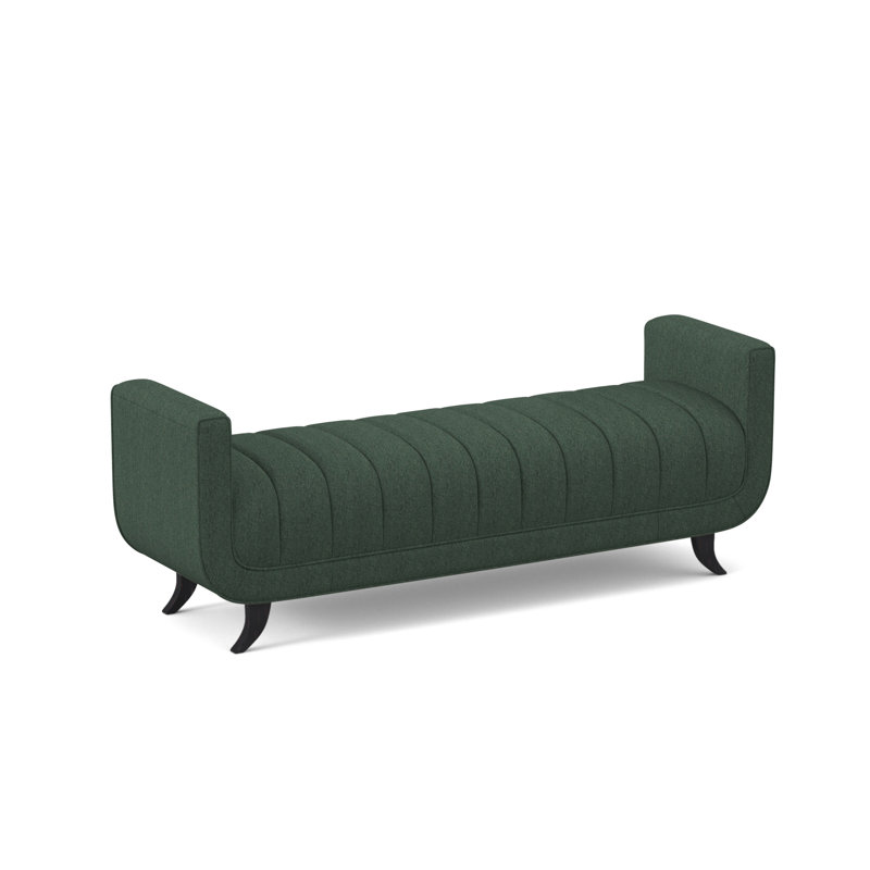 Salon Upholstered Bench, Vintage Ebony, Filigree Ivory