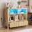  31.8" H X 39" W Cube Bookcase With Open Bookshelf Drawers & LED Lights