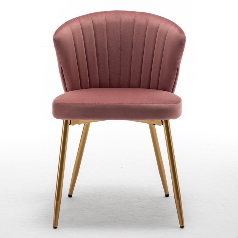 Raffinee Velvet Slipper Chair, Rose