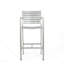 Ensemble de 2 tabourets d'extérieur avec cadre en aluminium antirouille 29,50 po d'extérieur, argent