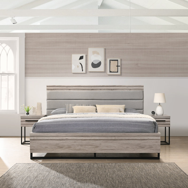 Earvin Solid Wood Piece Bedroom Set, King