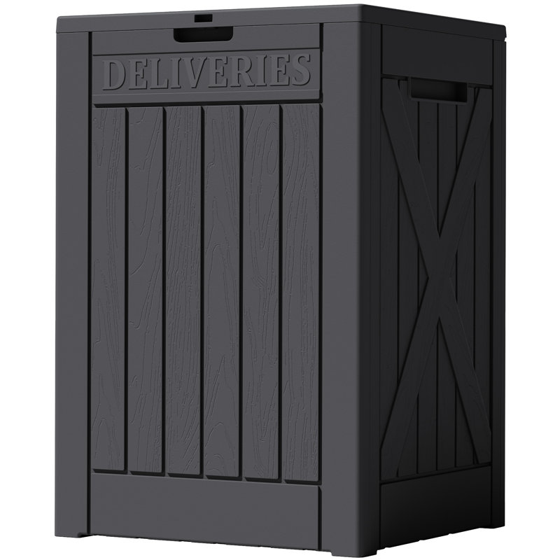 Boîte de livraison de 48 gallons en résine pour l'extérieur, boîte de rangement imperméable et verrouillable