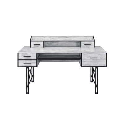 Safea Antique White & Black Finish Computer Desk